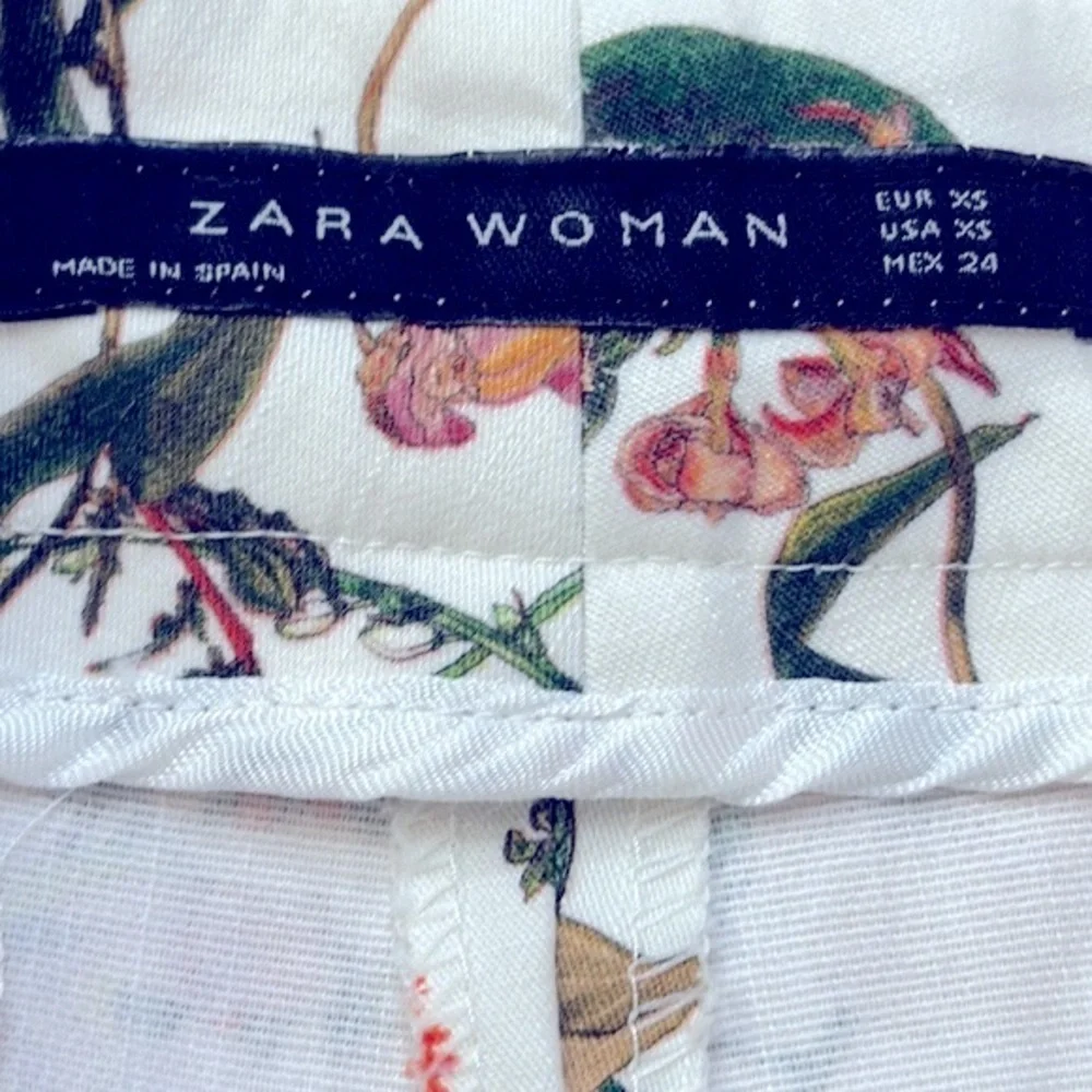 NWOT Zara Woman Floral Skinny Leg Pants Size XS - Picture 8 of 8